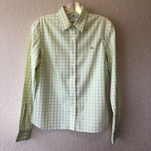 Lacoste button down long sleeve dress shirt.